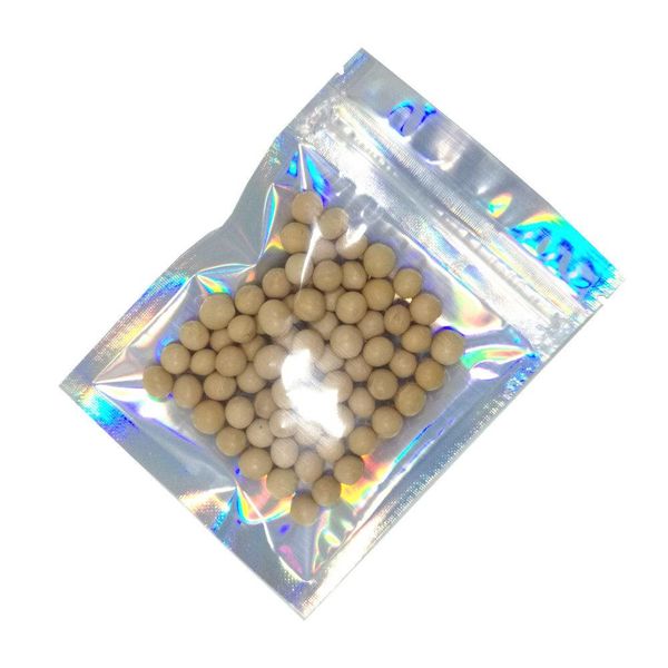 300pcs / lot 7,5 * 10см 8 цветов алюминиевая фольга само уплотнительные zip замок пластиковый мешок упаковка для еды snack хранения clear ла